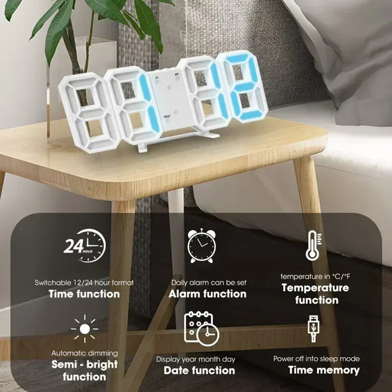 3D Table Clock with informations about - ThuisGemak