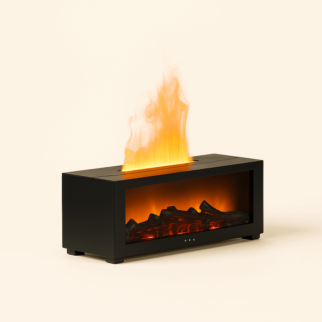 Aroma Diffuser with Flame Effect in a clean background- ThuisGemak