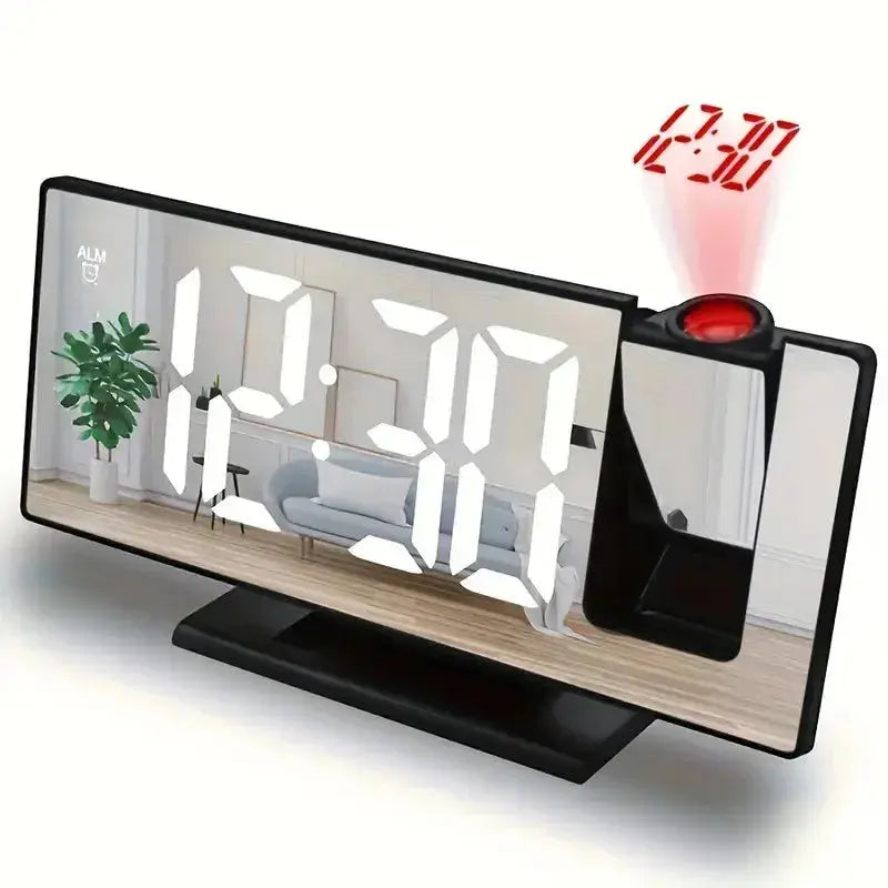 LED Projection Alarm Clock in a white background - ThuisGemak