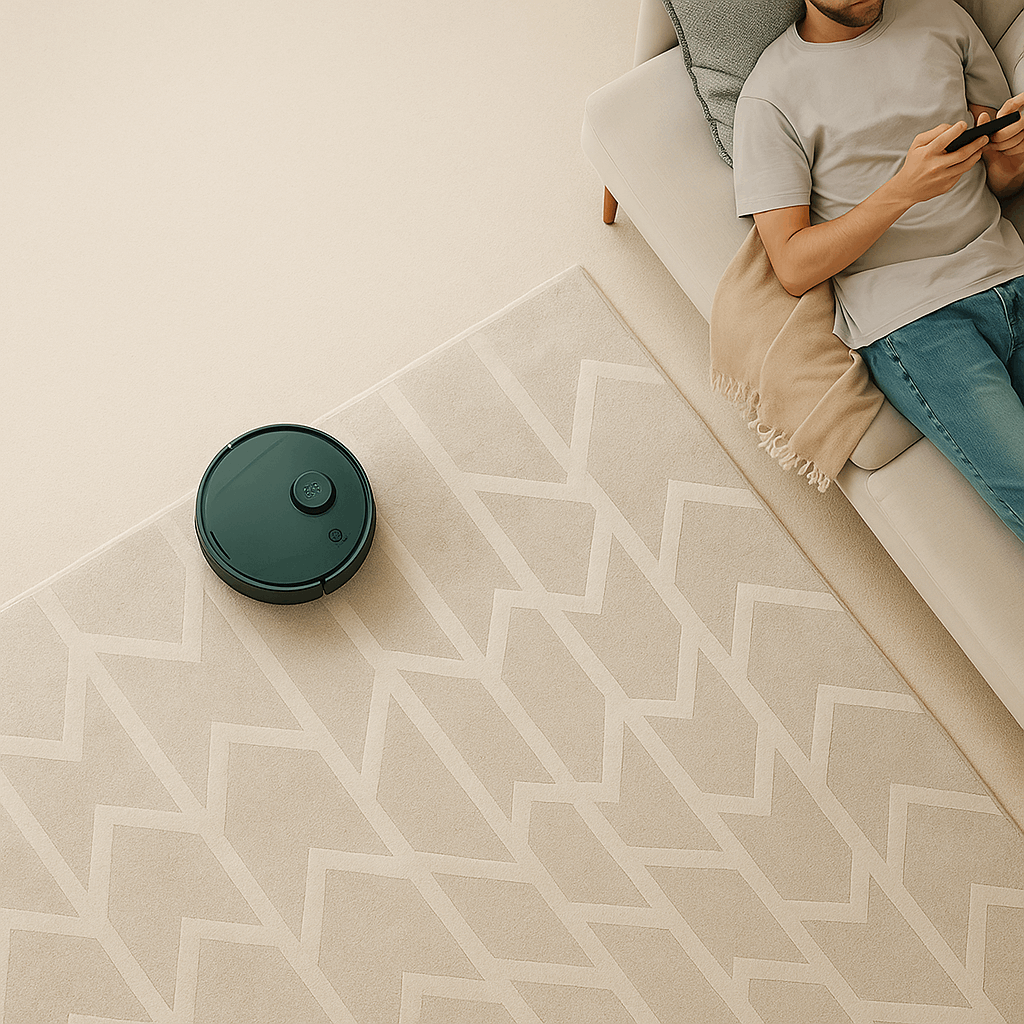 Ultenic T10 Lite Robot Vacuum in living room, modern design, ThuisGemak.