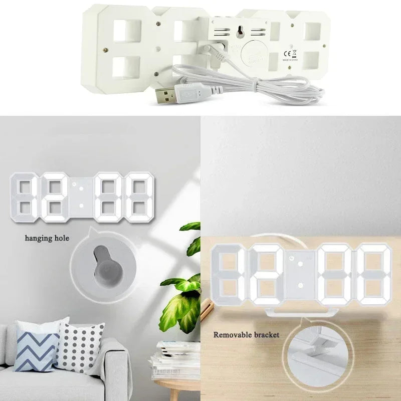 differents sides of 3D Table Clock  - ThuisGemak