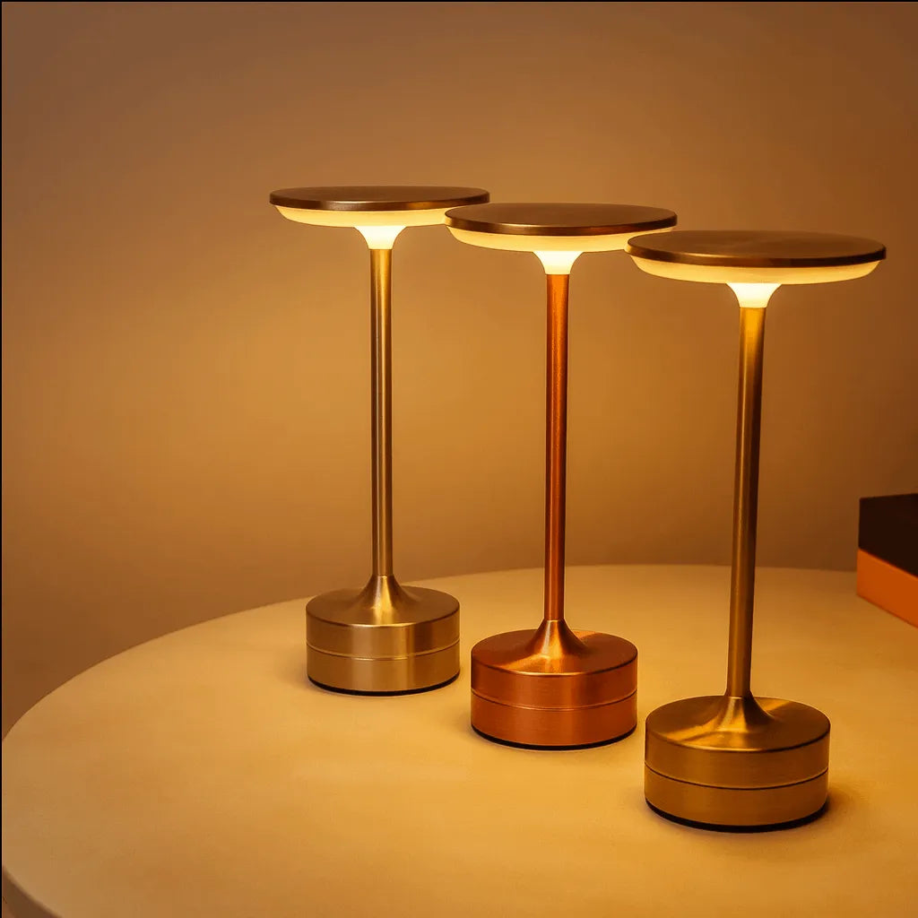 three table lamps on the table
