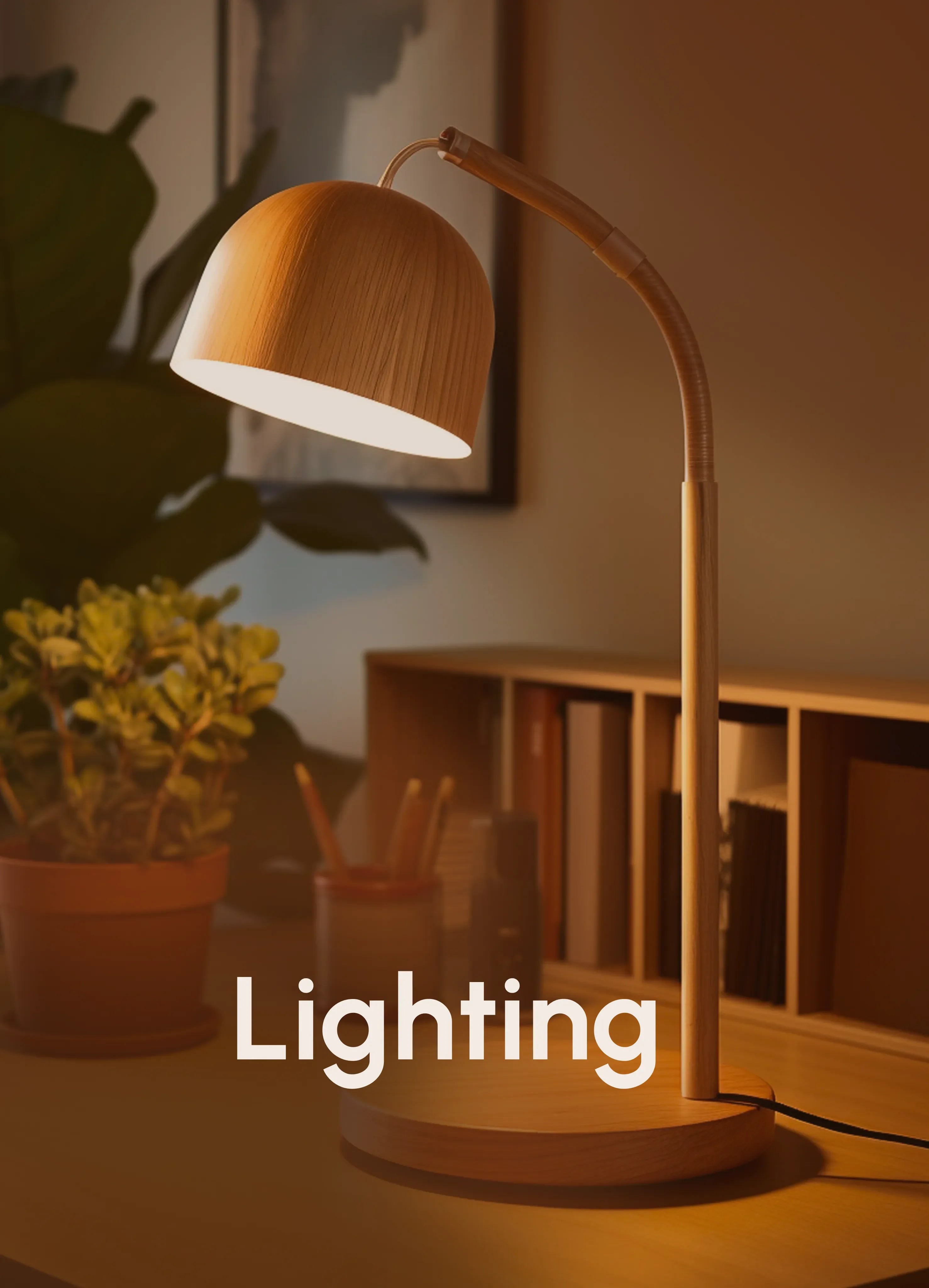 modern table lamp cordless on table