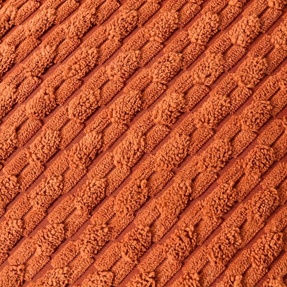 Set of 2 Corduroy Cushion Covers with Pom-Poms