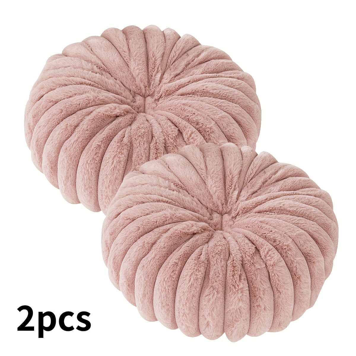 Set of 2 Round Plush Pillows