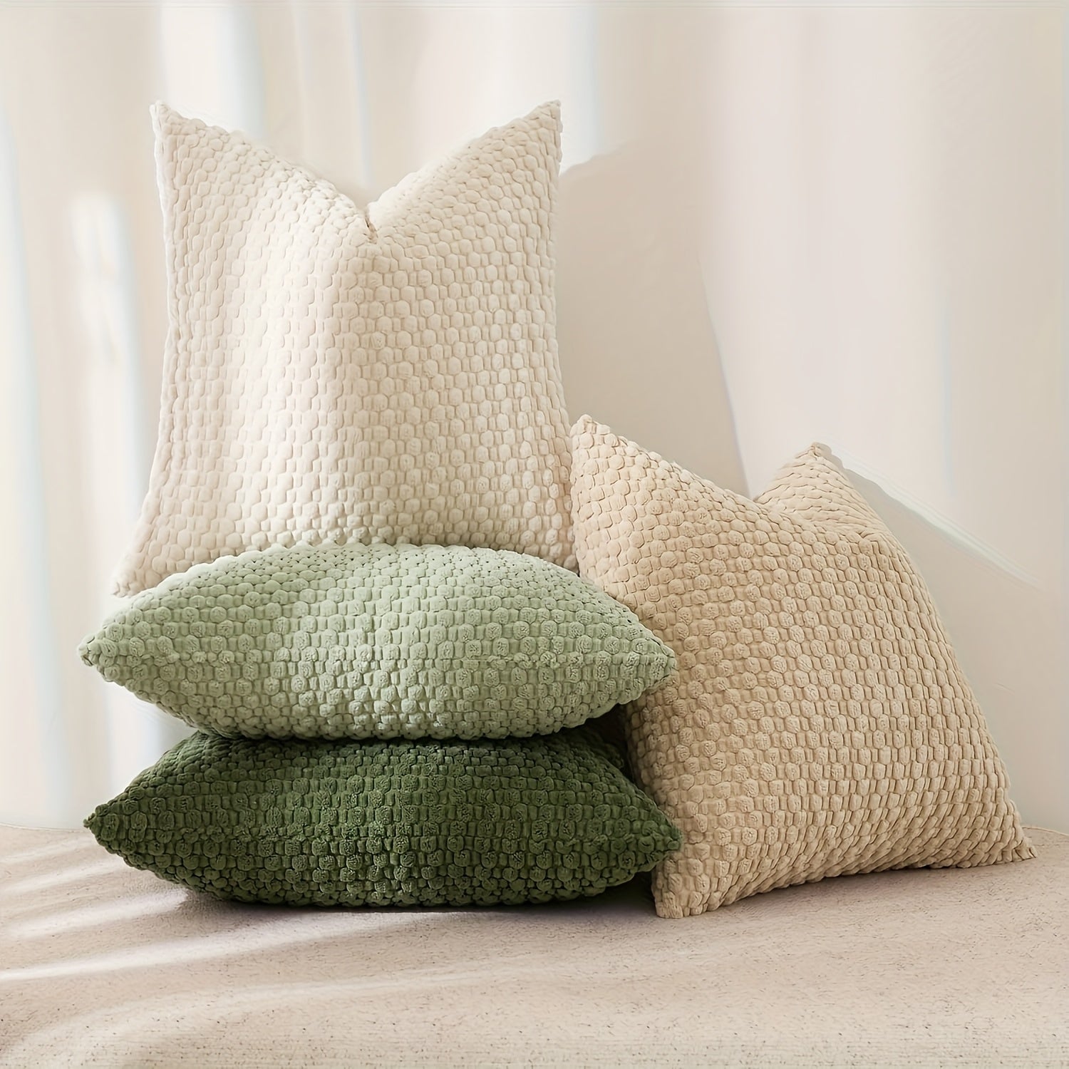 Set of 4 Soft Fleece Cushion Covers