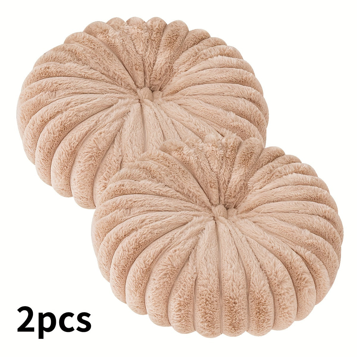 Set of 2 Round Plush Pillows