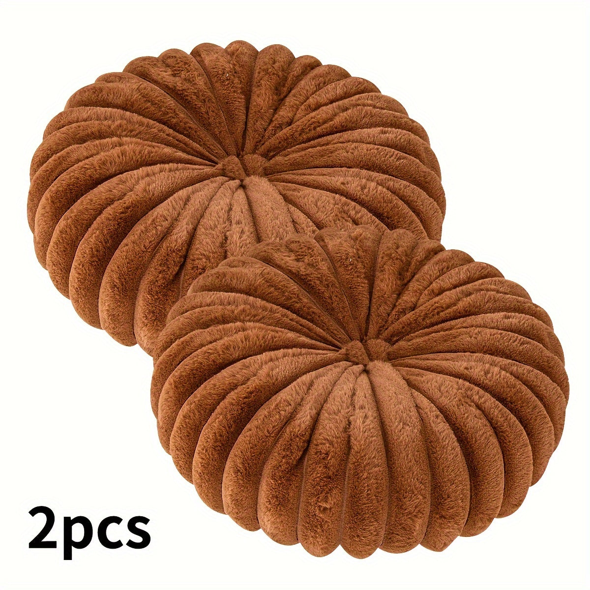 Set of 2 Round Plush Pillows