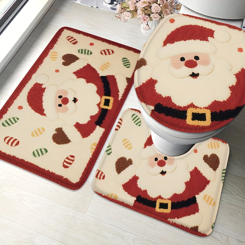 Set of 3 Christmas bathroom mats