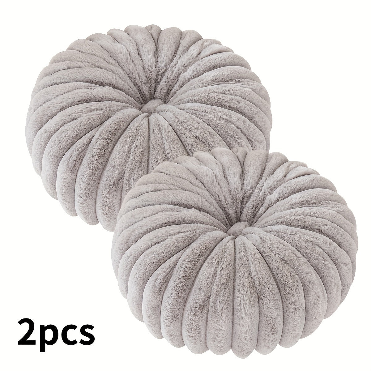 Set of 2 Round Plush Pillows