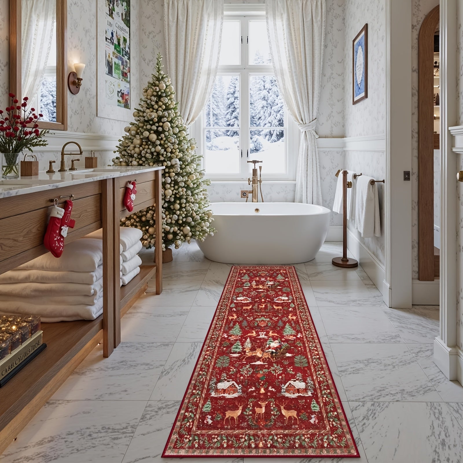 Rectangular Christmas rug