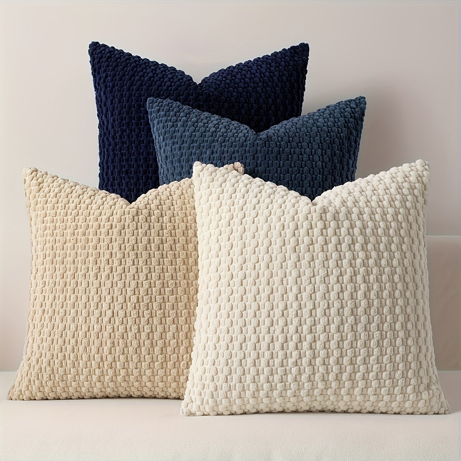 Set of 4 Soft Fleece Cushion Covers