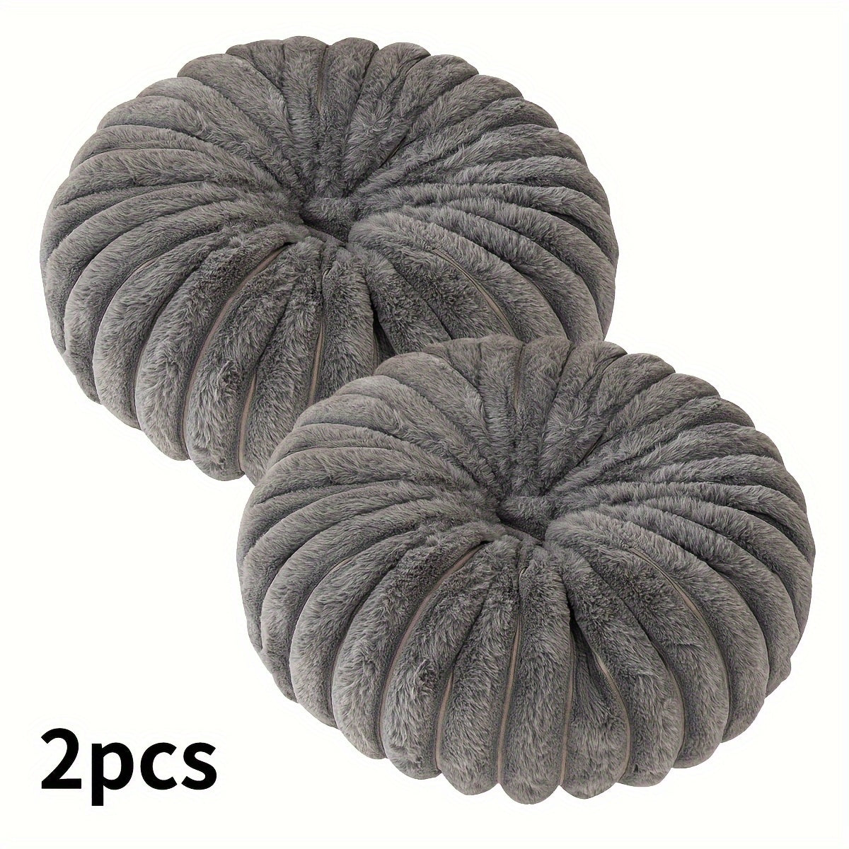 Set of 2 Round Plush Pillows