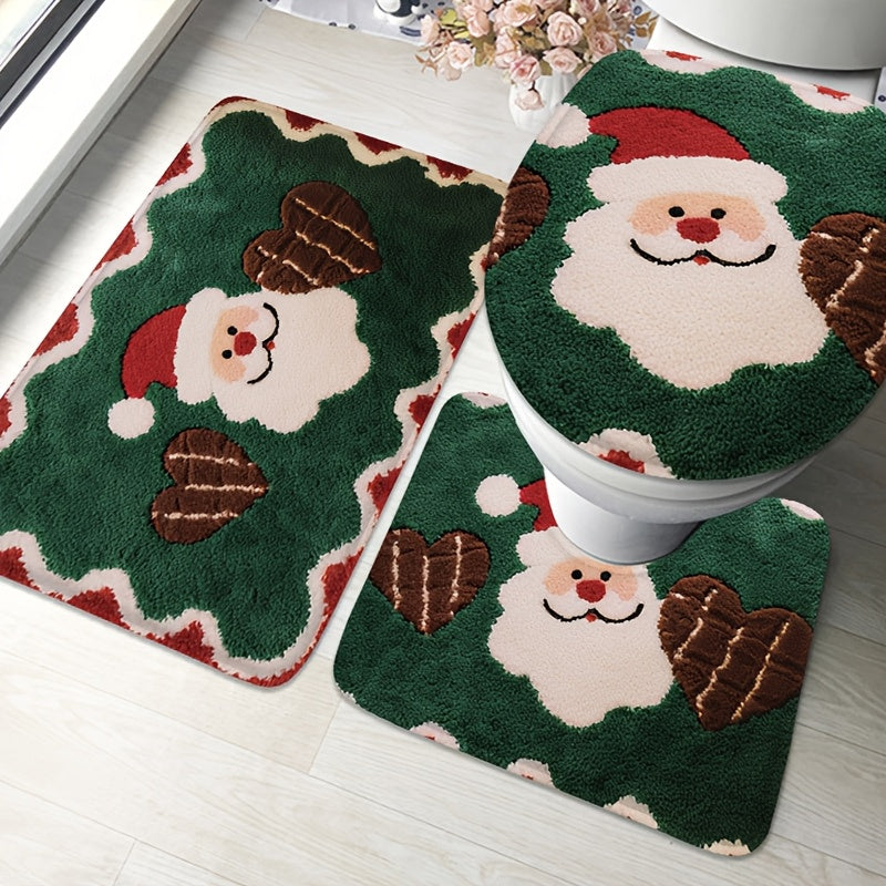 Set of 3 Christmas bathroom mats