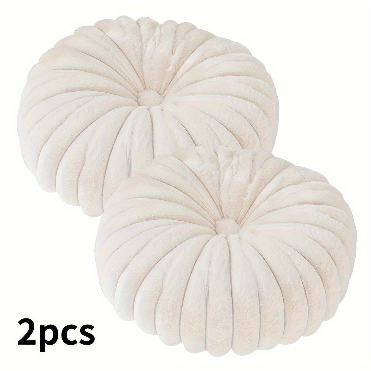 Set of 2 Round Plush Pillows