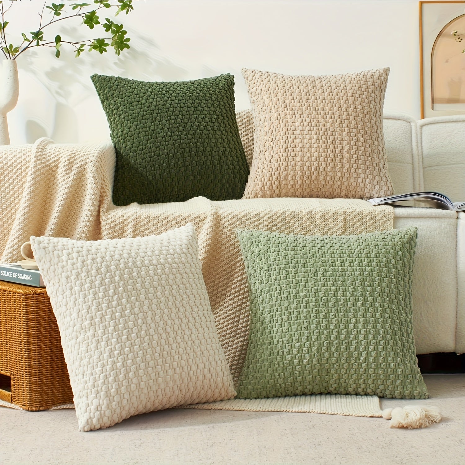 Set of 4 Soft Fleece Cushion Covers