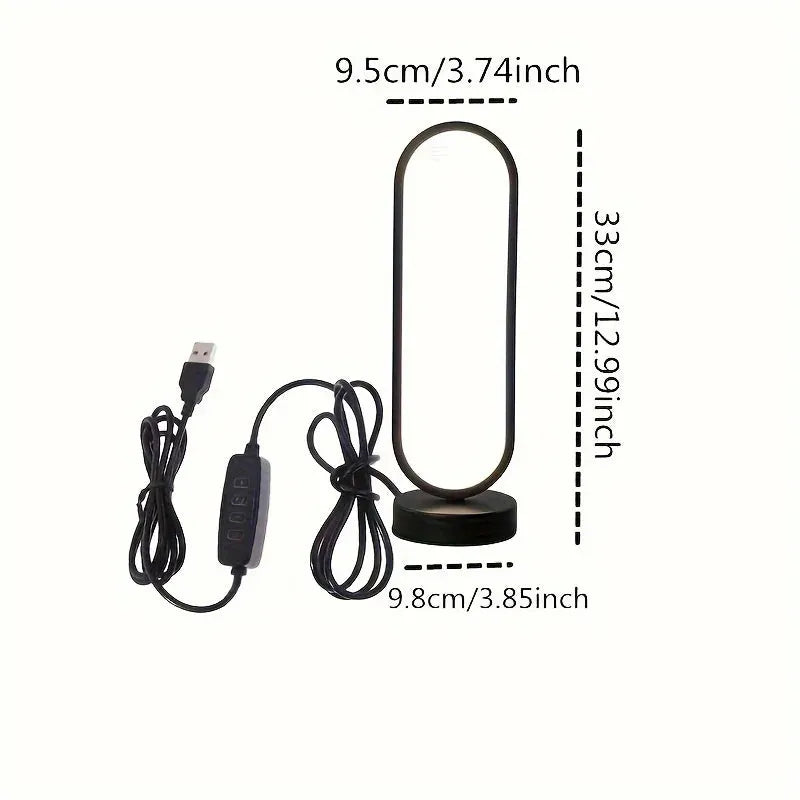 LED Ringlamp – Nachtlamp voor Slaapkamer & Woonkamer, 3 Kleuren Dimbaar, Bedlamp - ThuisGemak