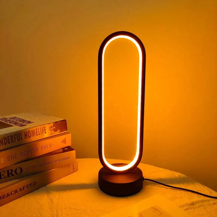 LED Ringlamp – Nachtlamp voor Slaapkamer & Woonkamer, 3 Kleuren Dimbaar, Bedlamp - ThuisGemak