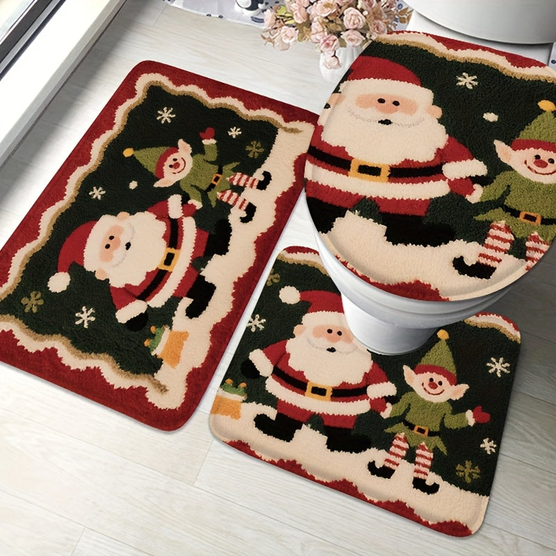 Set of 3 Christmas bathroom mats