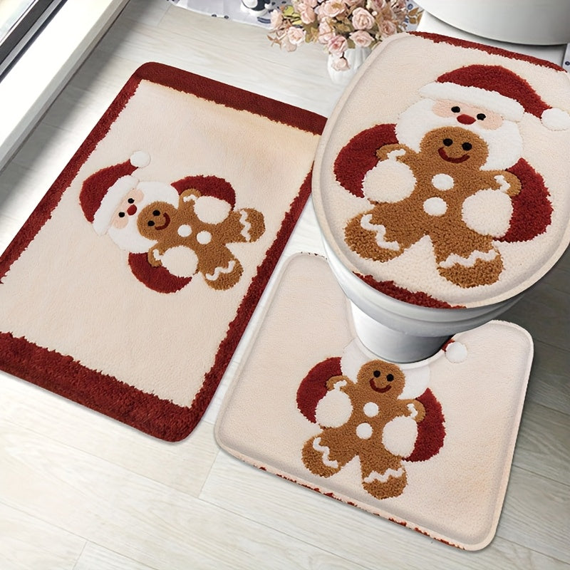 Set of 3 Christmas bathroom mats