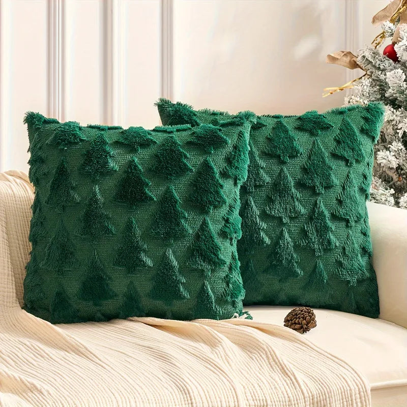 two green christmas cushion